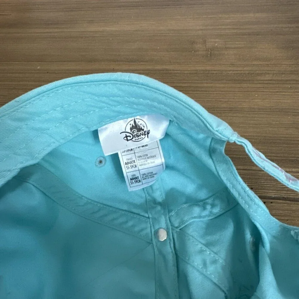 Disney Parks Vacation Mode Castle Aqua Turquoise Blue Adult Baseball Cap Hat